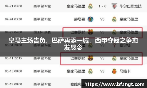 皇马主场告负，巴萨再添一城，西甲夺冠之争愈发悬念